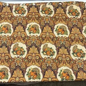Cranston Cornucopia Fall Thanksgiving Patterned Table Cloth Vintage Early 2000s
